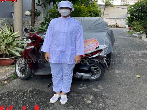 QUẦN ÁO THỦY SẢN VẢI SILK MÀU TRẮNG