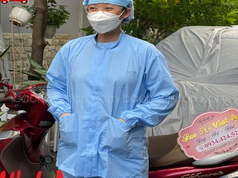 QUẦN ÁO THỦY SẢN VẢI SILK MÀU XANH